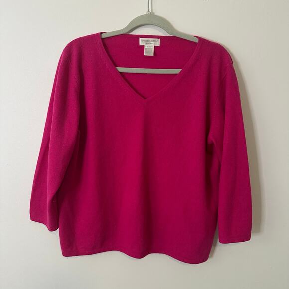 Worthington dark pink cashmere v-neck sweater size XL - Picture 10 of 12
